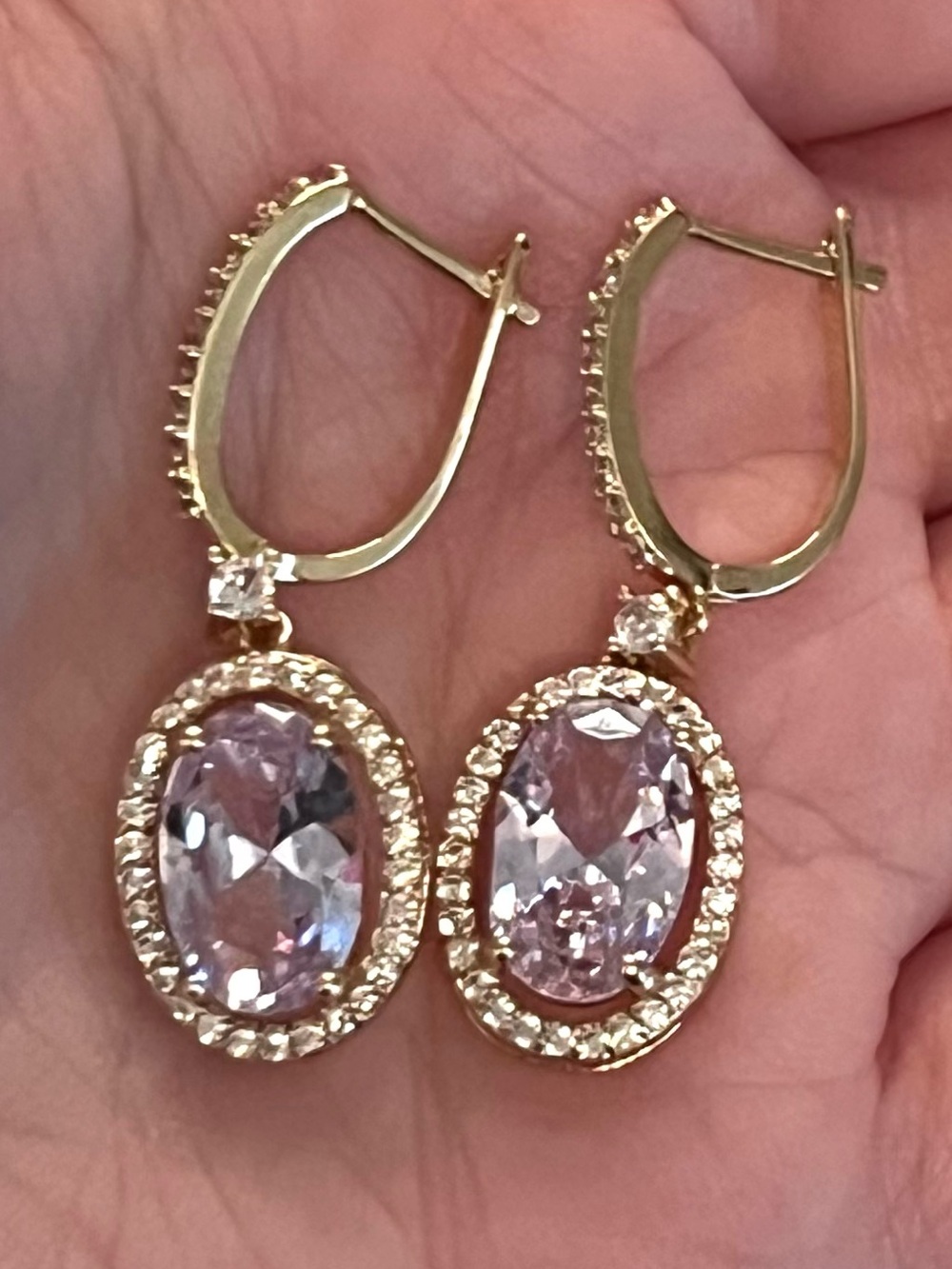 Gold Diamond Drop Earrings